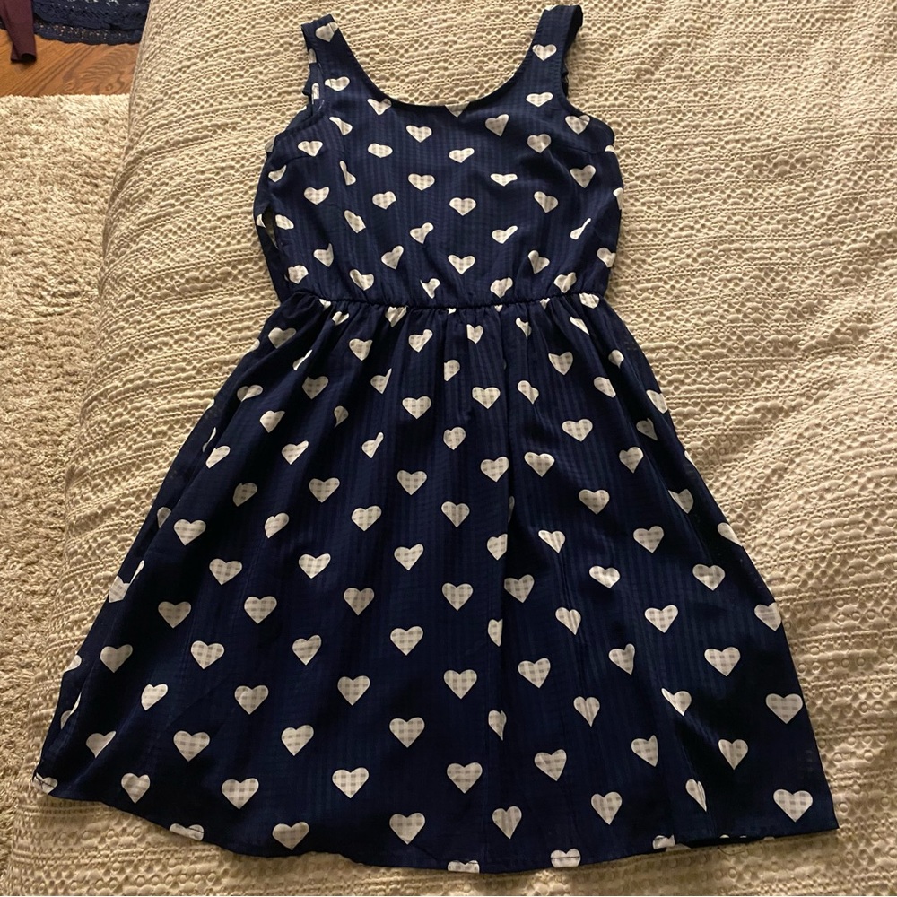 Navy & White Hearts Dress